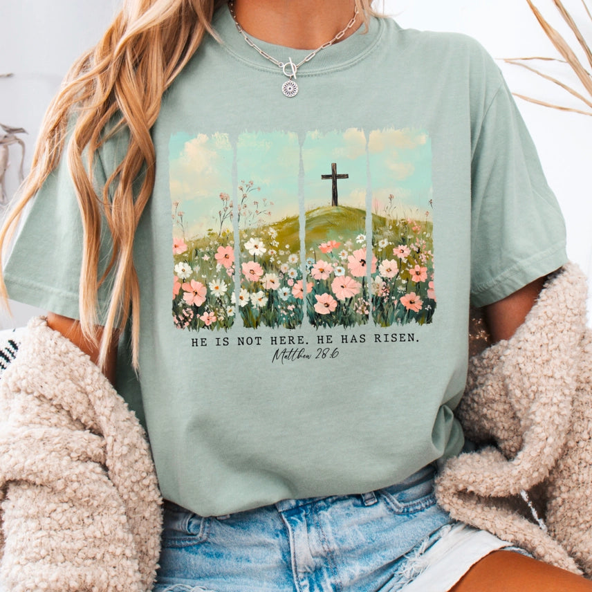 HE IS RISEN - FLORAL TEE