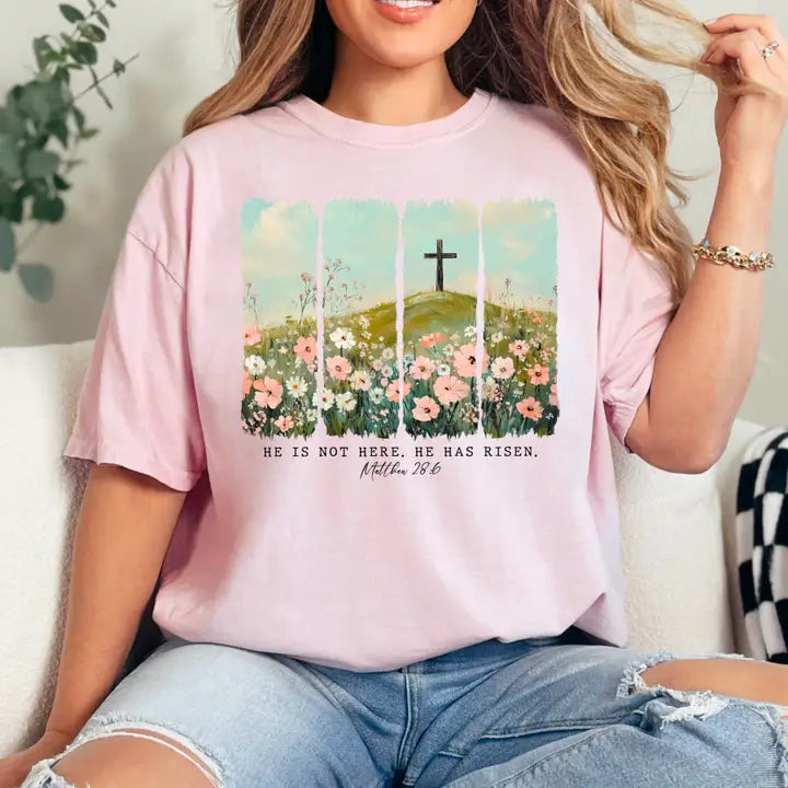 HE IS RISEN - FLORAL TEE